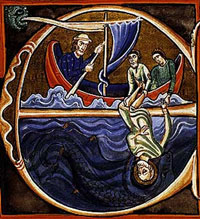 Иона и кит (Иллюстрация из Библии Совиньи)